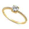 varitsa-jewellers - Solid 14K Yellow Gold Classic Round Clear Engagement Ring - 01WS16